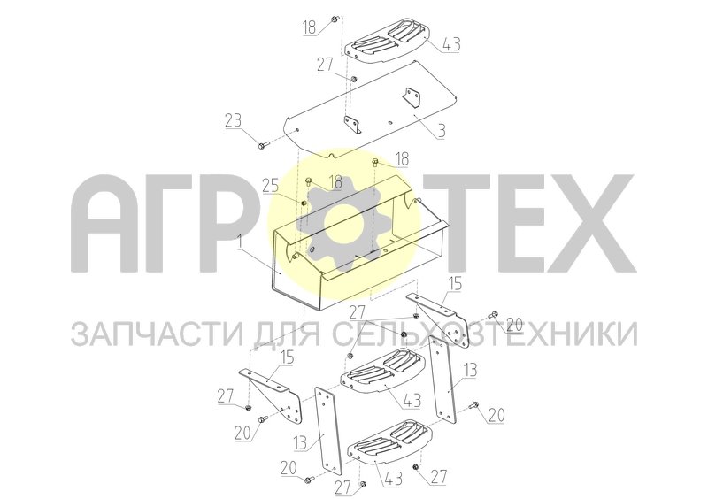 Ящик инструментальный (3000.39.14.010) (№1 на схеме)